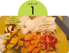 よく洗った野菜を皮ごと切る